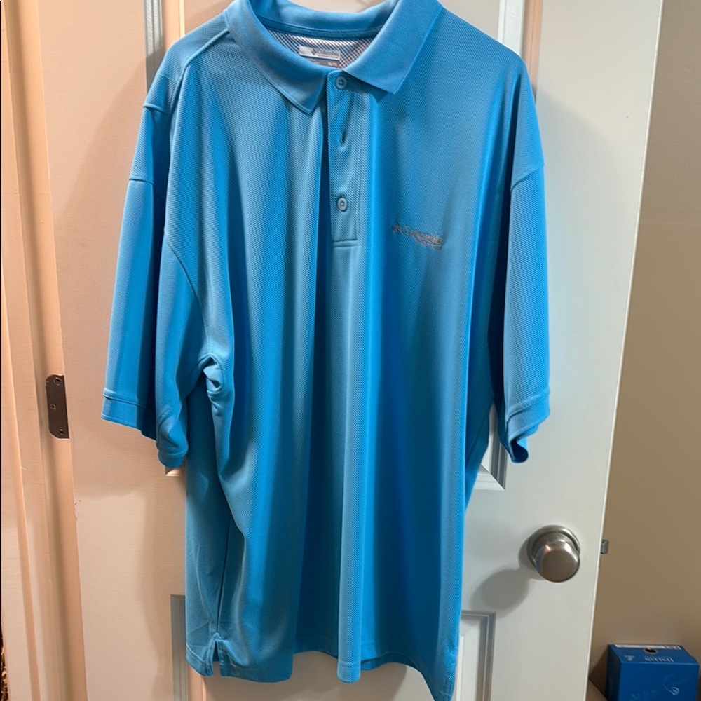 PFG Columbia Men’s XL Blue Polo Shirt Classic Comfort
